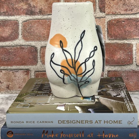 Female Form Body Ceramic Bud Vase Handmade White Floral Abstract Butt Booty Bust - Picture 11 of 17